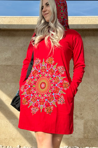 Rochie pulover cu mandale