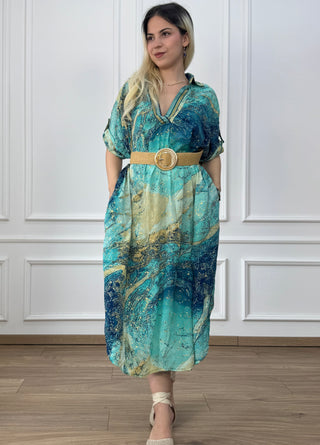 Rochie de vară cu guler și buzunare