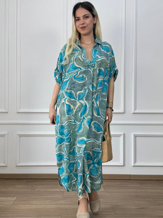 Rochie de vară cu guler și buzunare