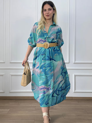 Rochie de vară cu guler și buzunare