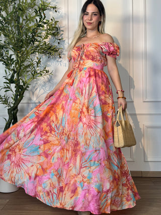 Rochie indiană cu mâneci lungi
