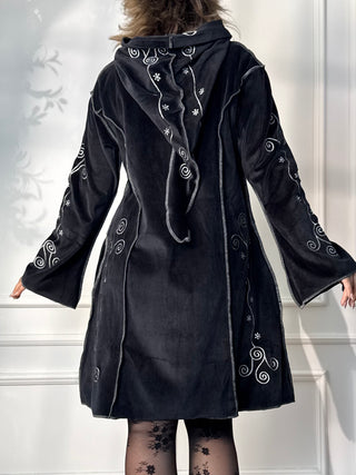 Cardigan brodat cu efect de catifea