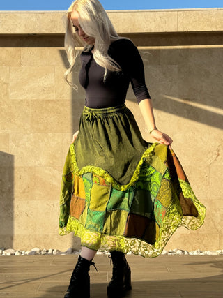 Fustă patchwork - Verde
