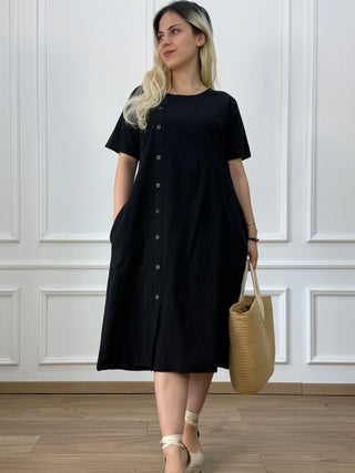 Rochie din bumbac cu nasturi
