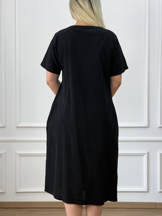 Rochie din bumbac cu nasturi