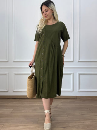 Rochie din bumbac cu nasturi