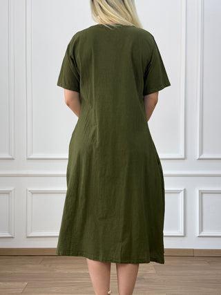 Rochie din bumbac cu nasturi