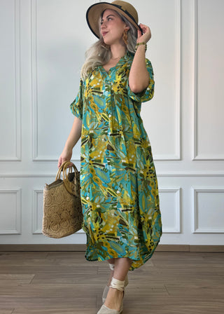 Rochie de vară cu guler și buzunare