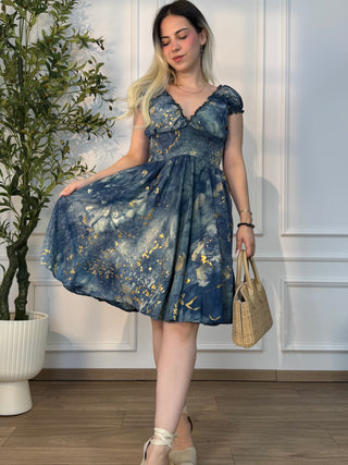 Rochie scurtă cu talie încrețită