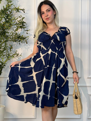 Rochie scurtă cu talie încrețită