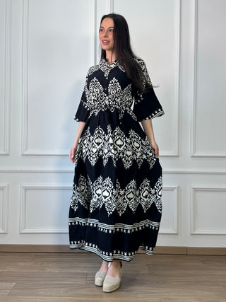 Rochie femeiască din viscoză cu model abstract