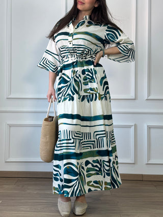 Rochie femeiască din viscoză cu model abstract