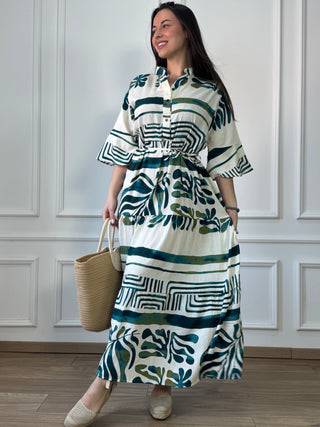Rochie femeiască din viscoză cu model abstract