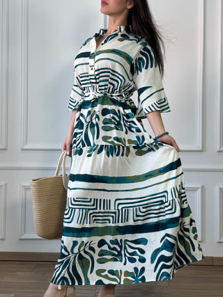 Rochie femeiască din viscoză cu model abstract