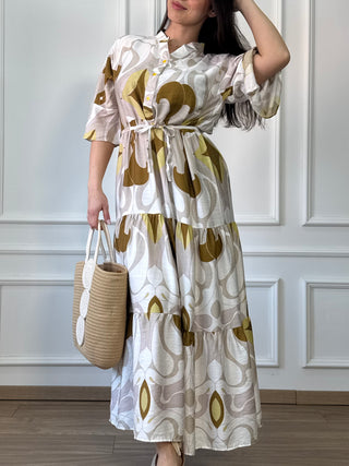 Rochie femeiască din viscoză cu model abstract