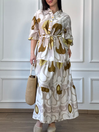 Rochie femeiască din viscoză cu model abstract