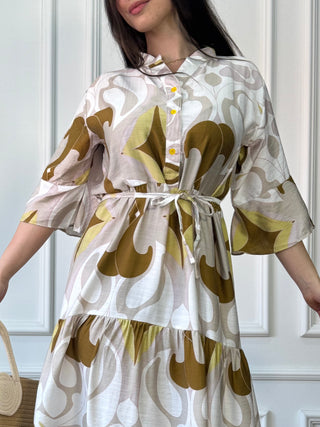 Rochie femeiască din viscoză cu model abstract