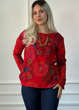 Bluză cu model mandala și mentă