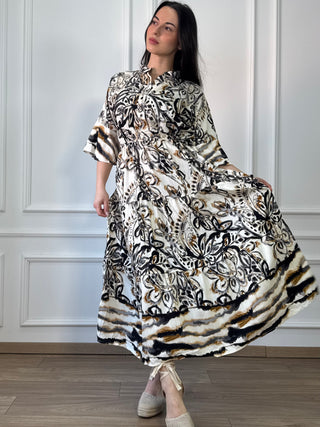 Rochie femeiască din viscoză cu model abstract