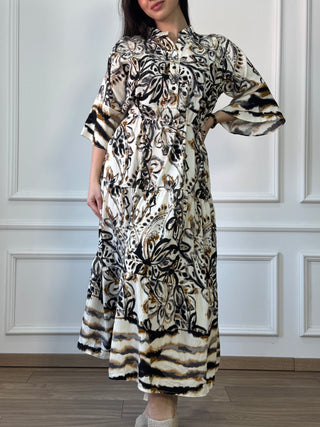 Rochie femeiască din viscoză cu model abstract