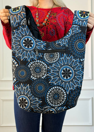 Geantă de umăr din bumbac cu model mandala
