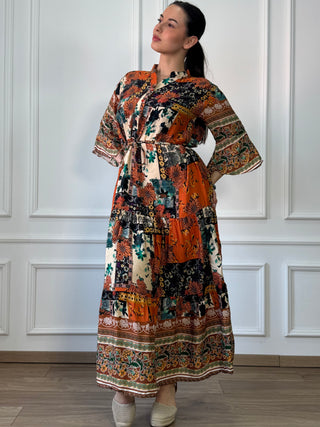 Rochie femeiască din viscoză cu model abstract