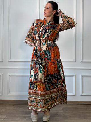 Rochie femeiască din viscoză cu model abstract