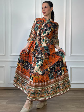 Rochie femeiască din viscoză cu model abstract