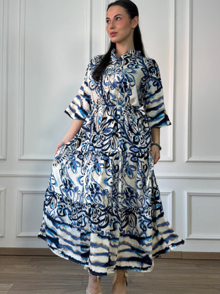 Rochie femeiască din viscoză cu model abstract