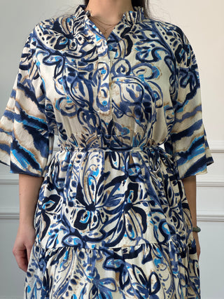 Rochie femeiască din viscoză cu model abstract