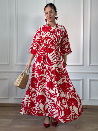 Rochie femeiască din viscoză cu model abstract