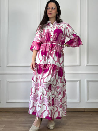 Rochie femeiască din viscoză cu model abstract