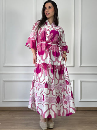 Rochie femeiască din viscoză cu model abstract