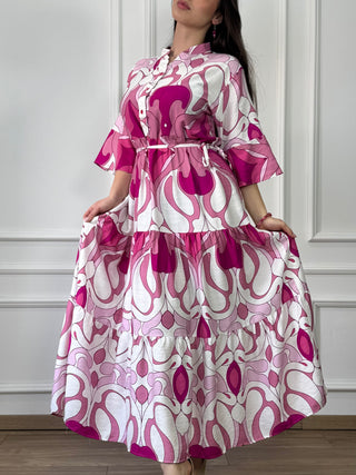 Rochie femeiască din viscoză cu model abstract