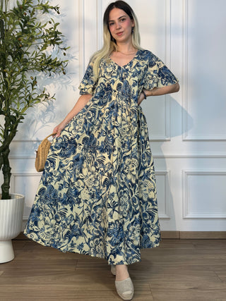 Rochie lungă cu mâneci lungi și croială în A