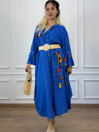 Rochie cămașă boemă cu nasturi