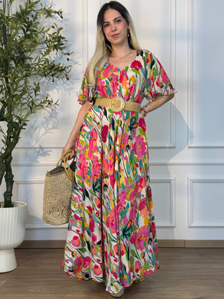 Rochie lungă cu mâneci lungi și croială în A