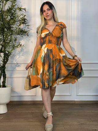 Rochie scurtă cu talie încrețită