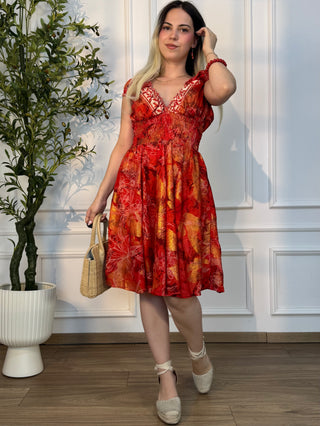 Rochie scurtă cu talie încrețită