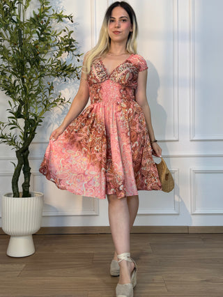Rochie scurtă cu talie încrețită