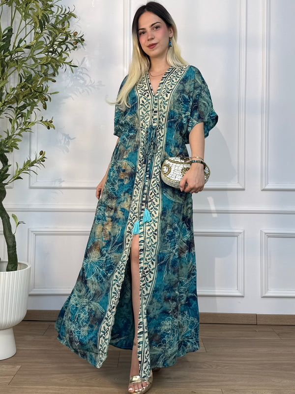 Rochie maxi cu talie ajustabilă
