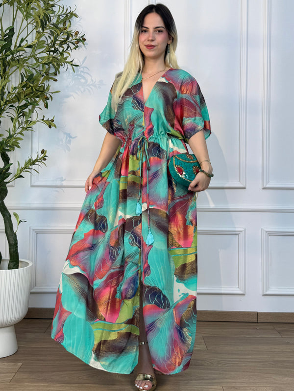 Rochie maxi cu talie ajustabilă