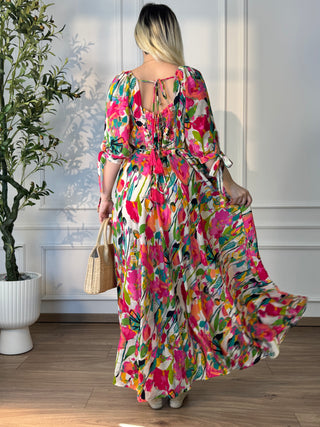 Rochie indiană cu mâneci lungi