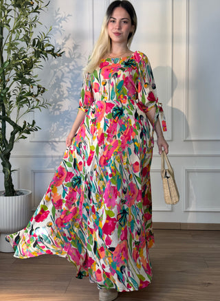 Rochie indiană cu mâneci lungi