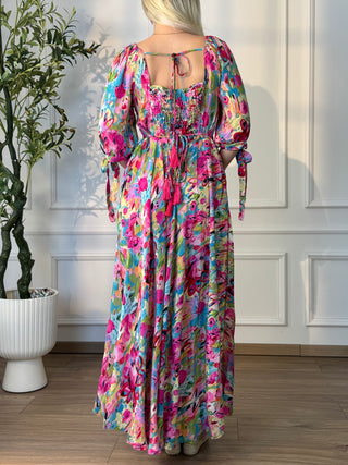 Rochie indiană cu mâneci lungi