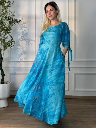Rochie indiană cu mâneci lungi