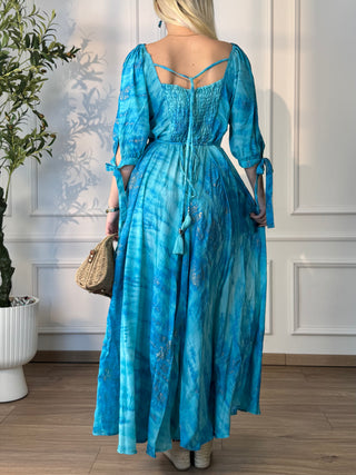 Rochie indiană cu mâneci lungi