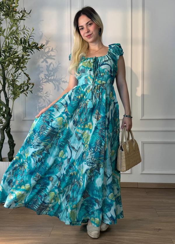 Rochie indiană cu mâneci lungi