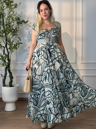 Rochie indiană cu mâneci lungi