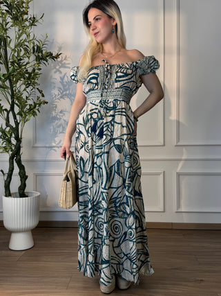Rochie indiană cu mâneci lungi